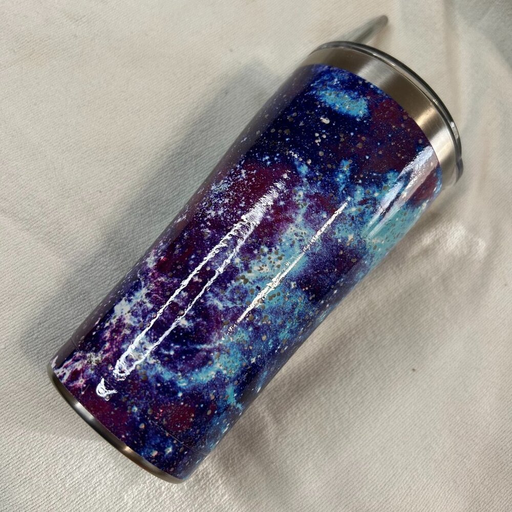 Tervis 20oz. Stainless Purple Galaxy Tumbler. NWT. (1195)